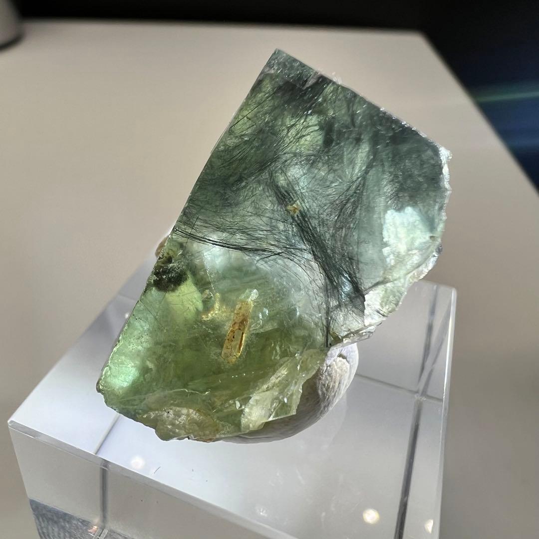 ヤオガンシャン⭐︎ラビットヘアーフローライト⭐︎「萌葱色」