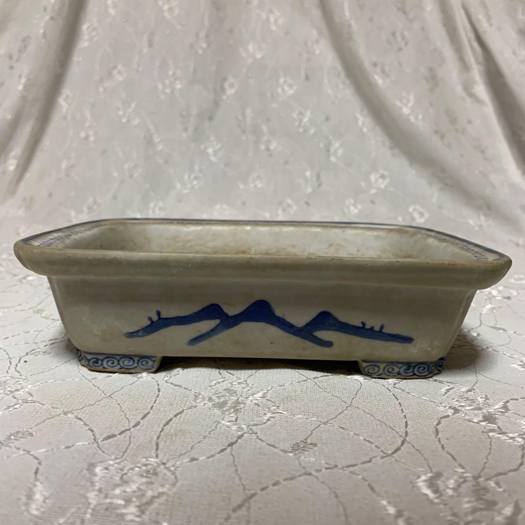 盆栽鉢　絵鉢　長方