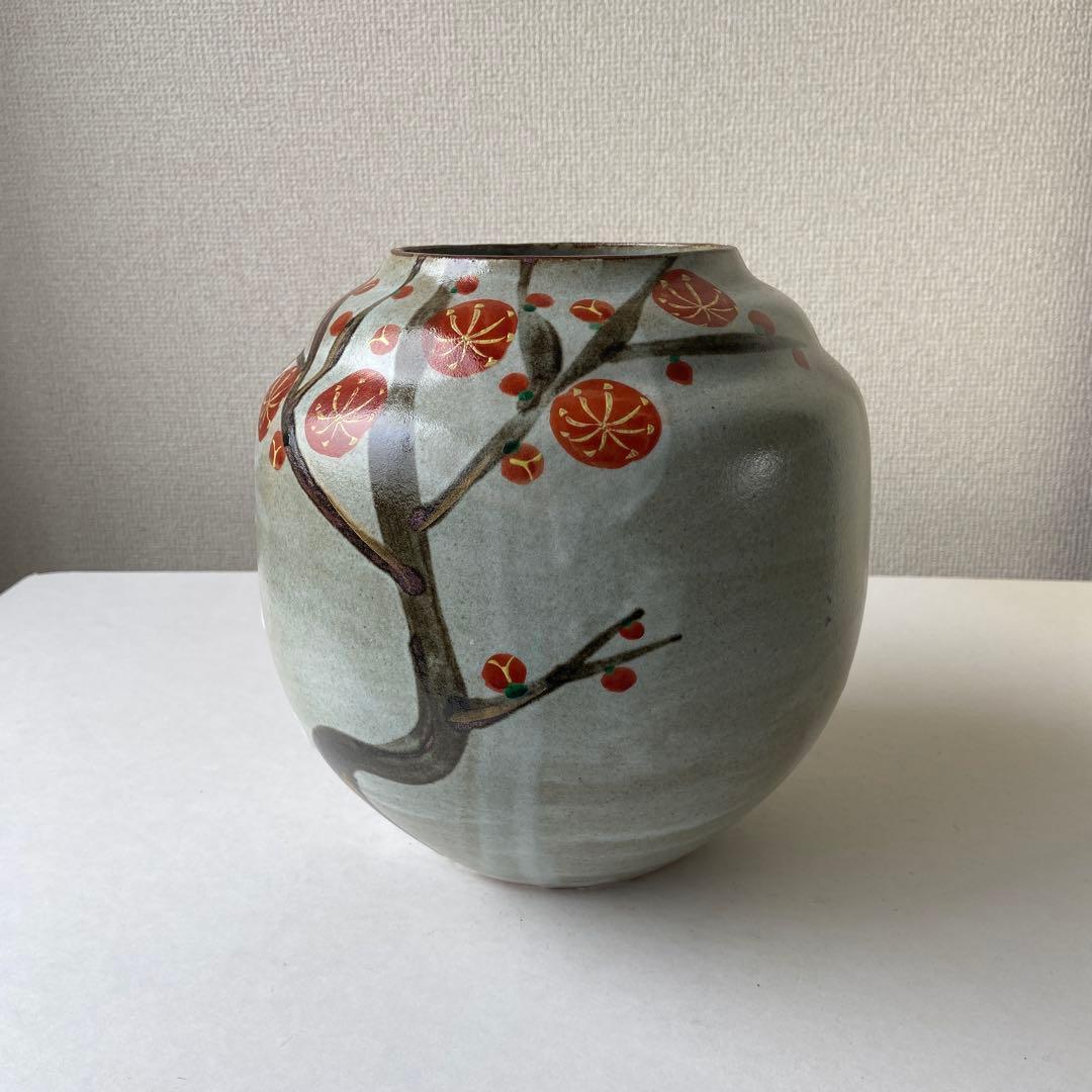 幸泉作　丸花瓶　乾山写　共箱