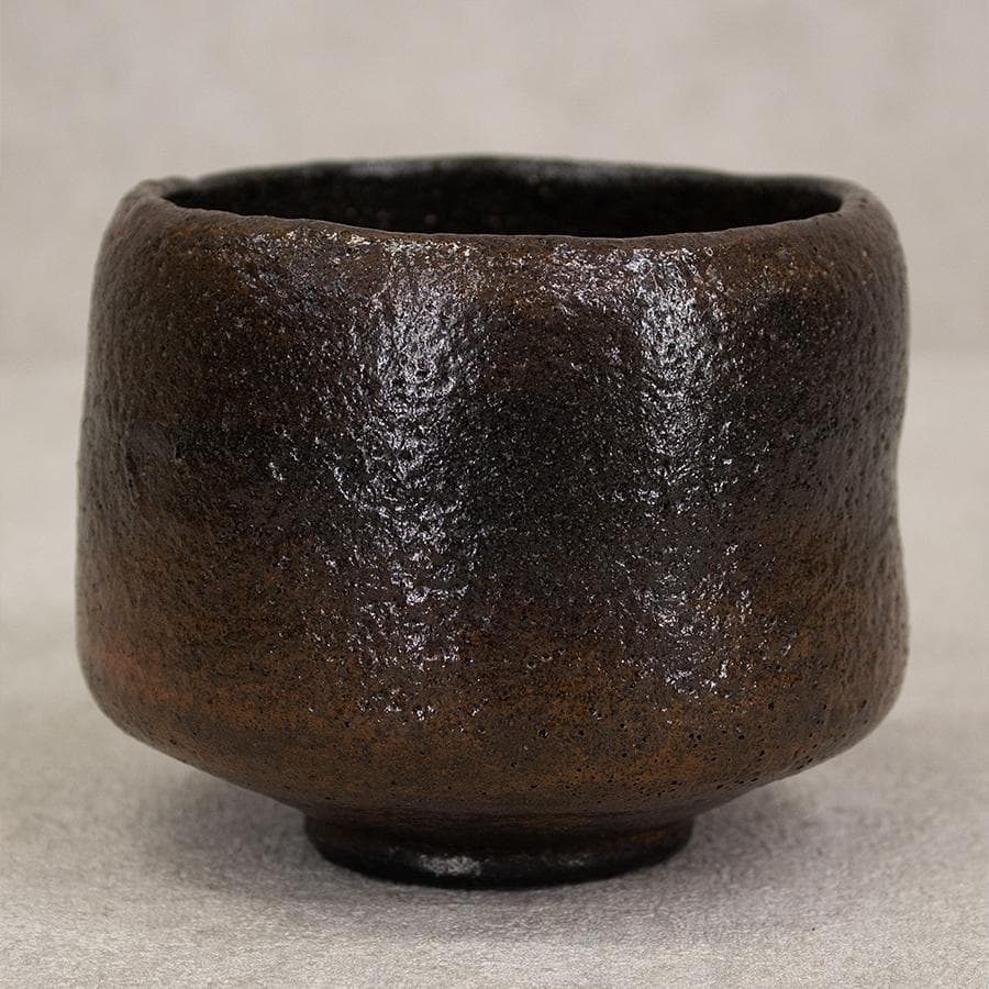 三代 佐々木昭楽 長次郎禿写し 黒楽茶碗 共箱 茶道具 抹茶茶碗