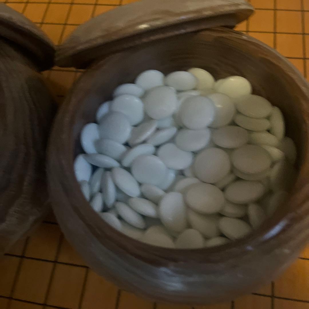 昭和レトロ 木製 脚付き へそあり 囲碁版 囲碁盤 中形5寸　ケース付き