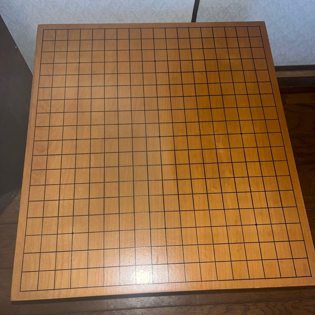 昭和レトロ 木製 脚付き へそあり 囲碁版 囲碁盤 中形5寸　ケース付き