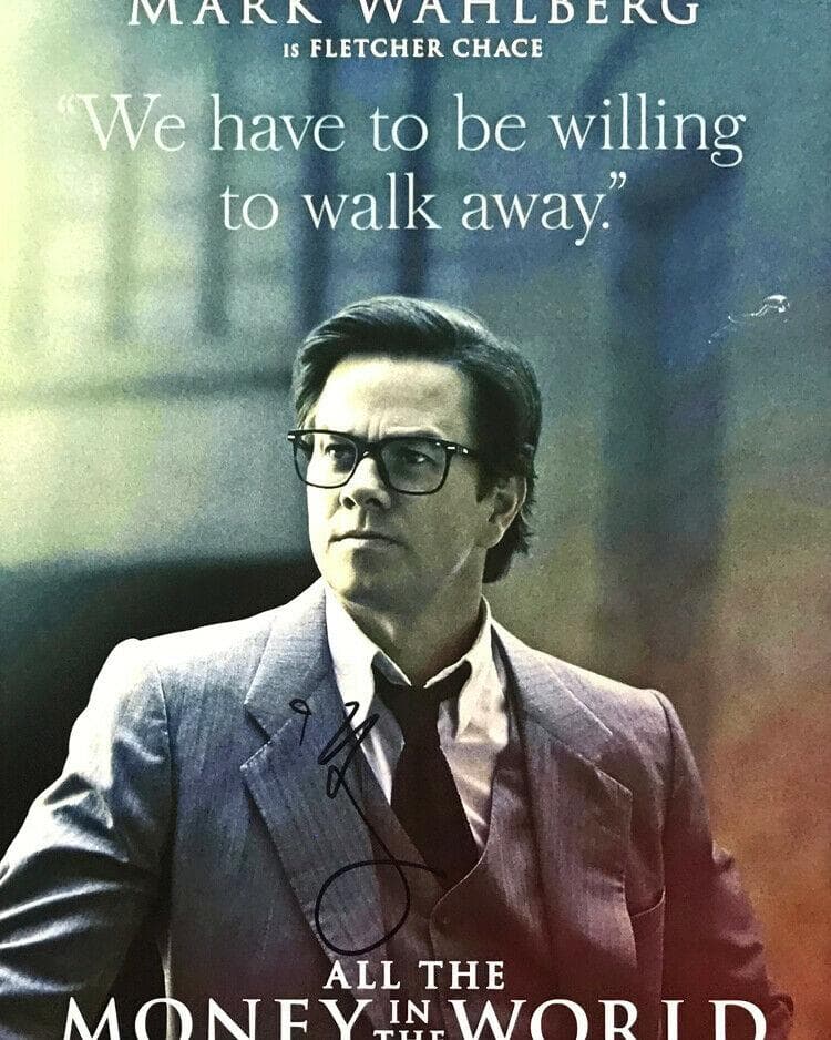 直筆サイン入り写真 マーク・ウォールバーグ ゲティ家の身代金 SA鑑定済