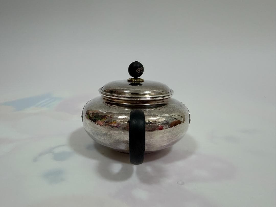 純銀製 唐草花文 急須 銀瓶 煎茶道具