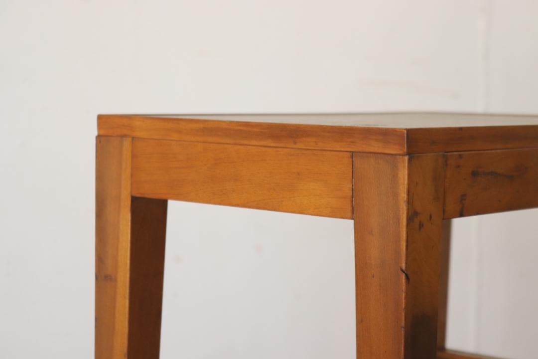 レトロ 花台 飾り台 展示台 テーブル 机 ラワン材 メラミン天板 ナチュラル