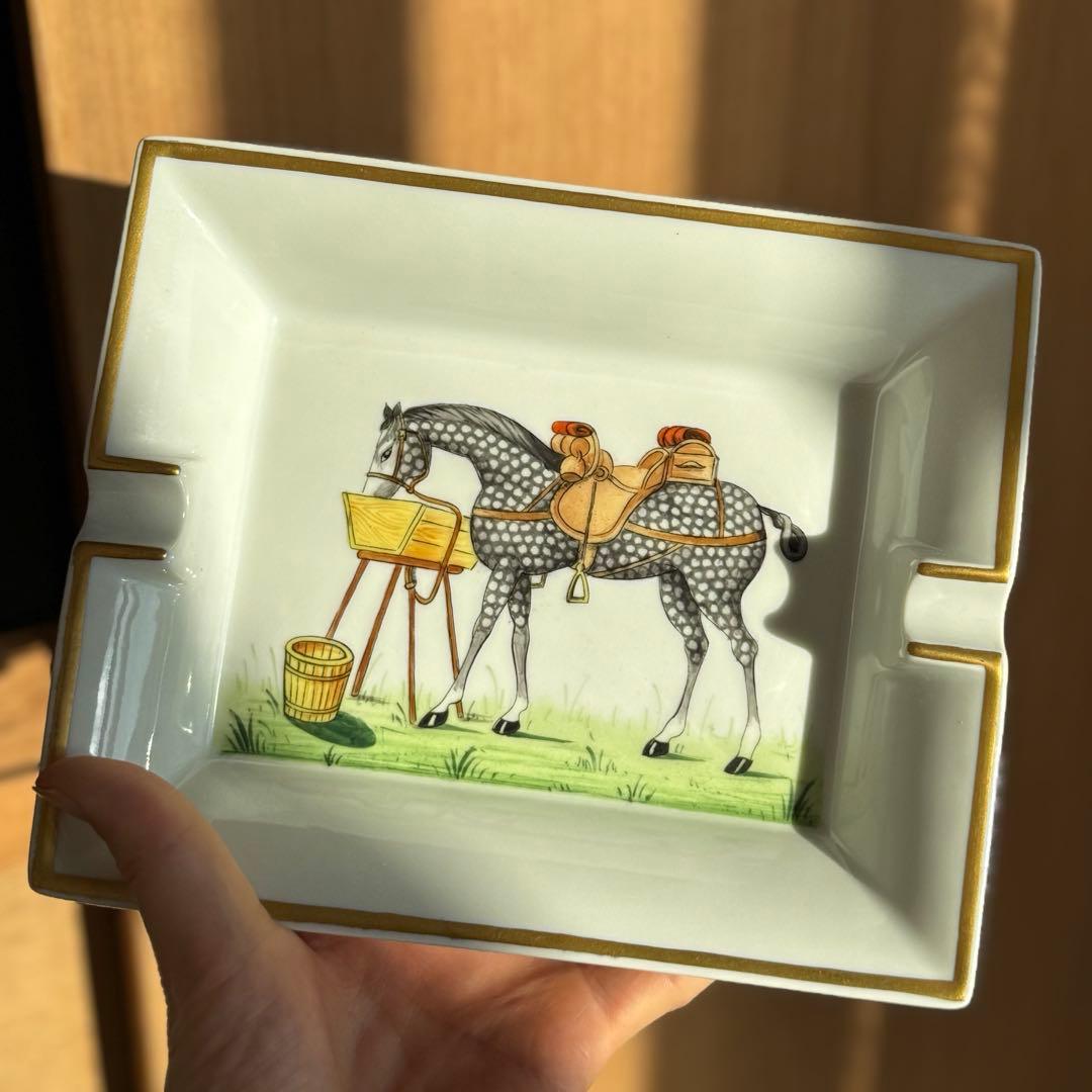 [1/9〆切] HERMES-PARIS ヴィンテージレア灰皿　馬　新品