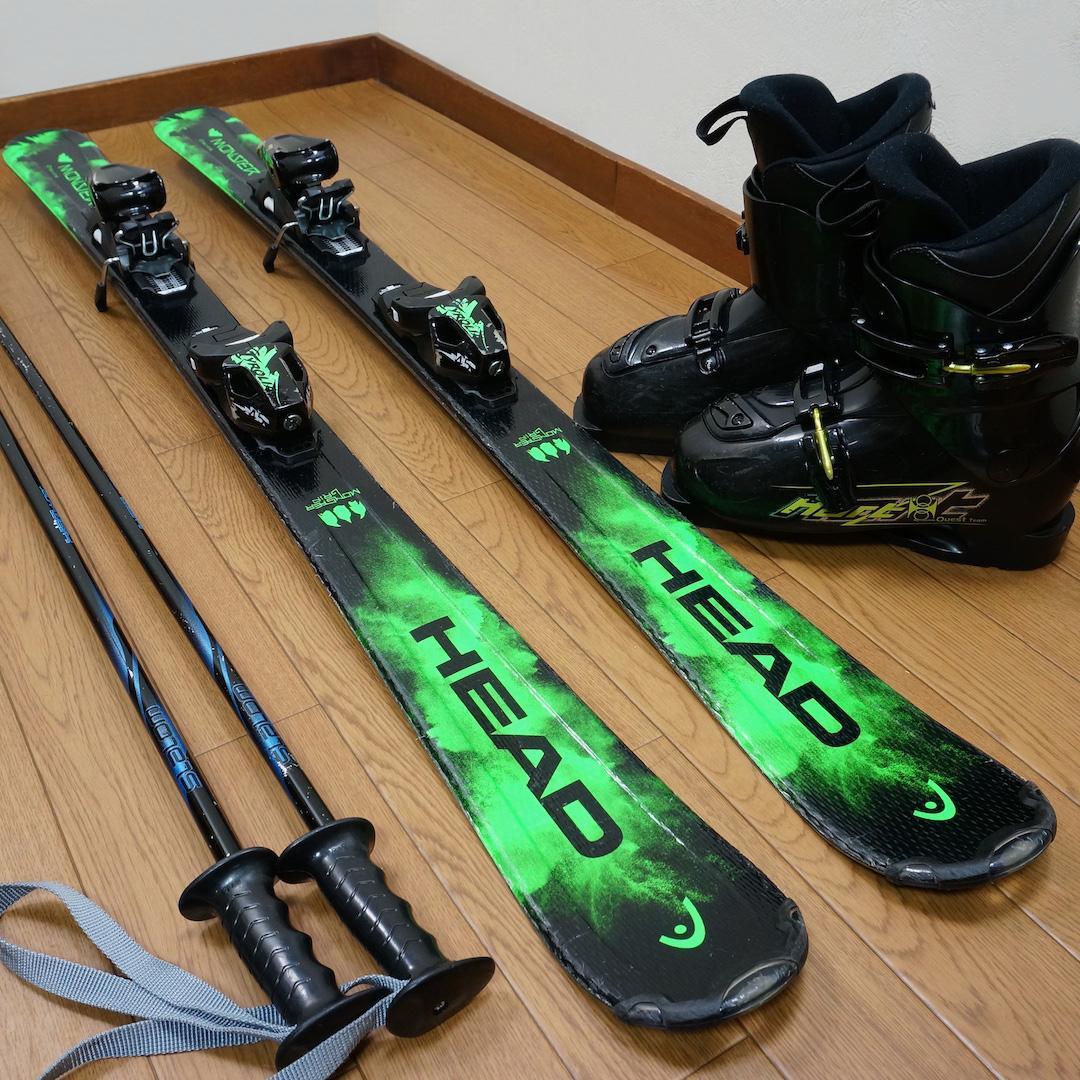 メンテ済 127cm 靴23cm HEAD カービングスキーセット (130