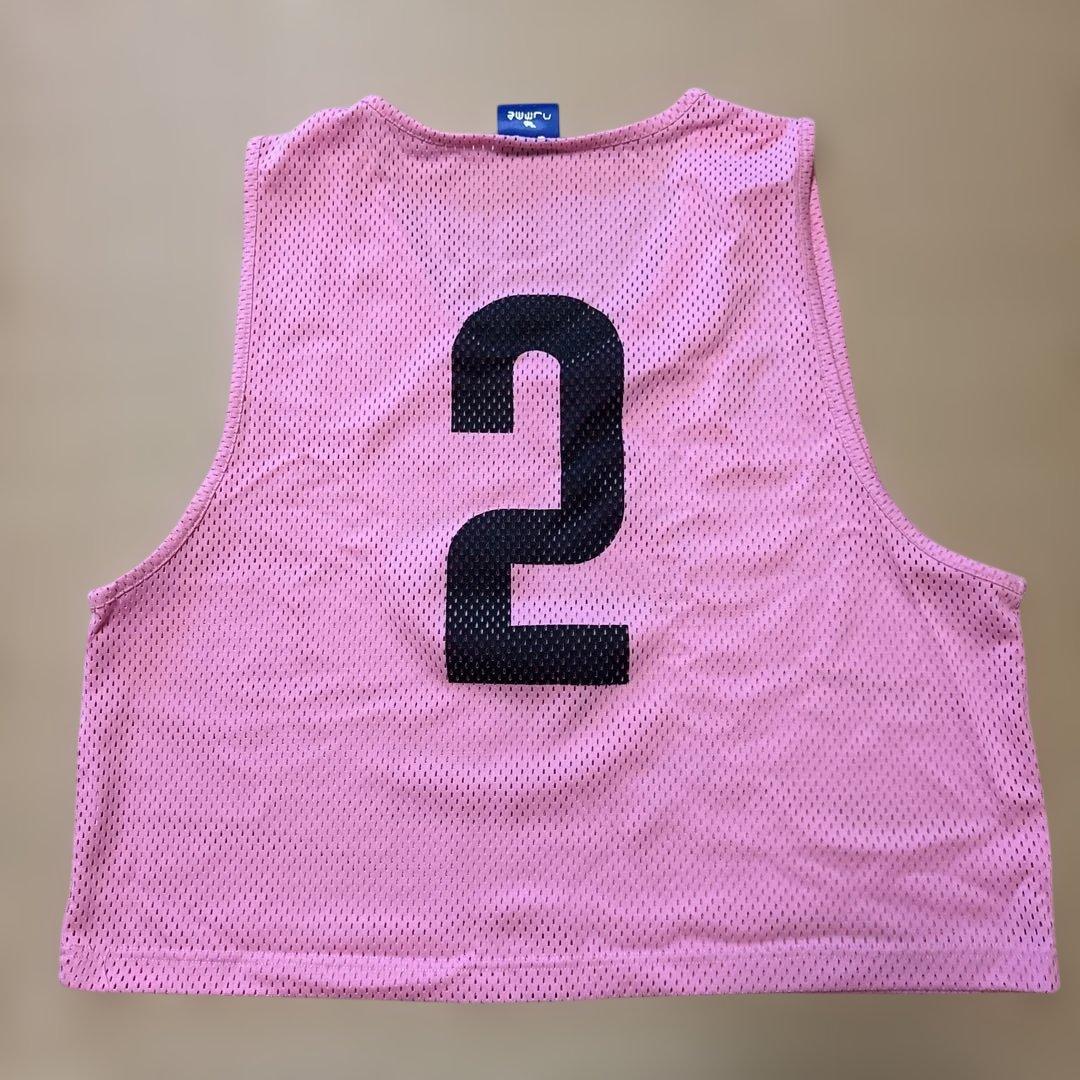 hummel 厚手メッシュビブス ピンク 番号2-11 大人用