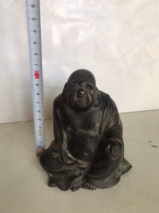 仏像古銅製，時代物，古董品，細工，（旧家藏出し）高10cm，重850克