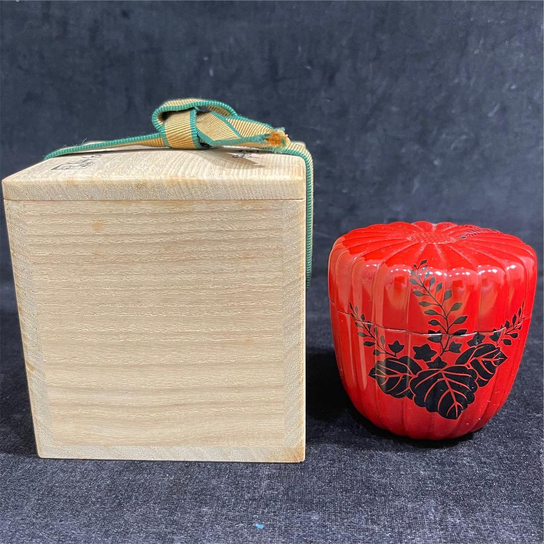 s540　菊型桐棗　左近造　小椋左近　茶道具　共箱