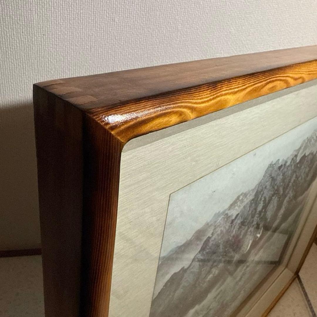 肉筆日本画　四季山水【無三】直筆印あり