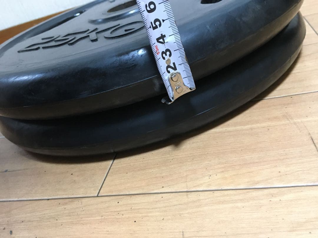 ①HERACLES バーベルプレート 25kg x 1枚穴径50mm(同時購入)
