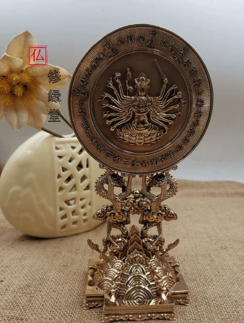 【修縁堂】密教法具古美術品 準提鏡 大きいサイズ 辟邪 開運 芸品 置物法器法具