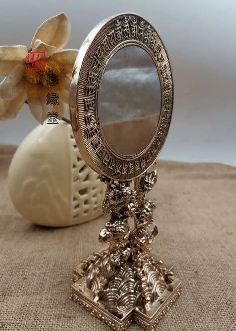 【修縁堂】密教法具古美術品 準提鏡 大きいサイズ 辟邪 開運 芸品 置物法器法具