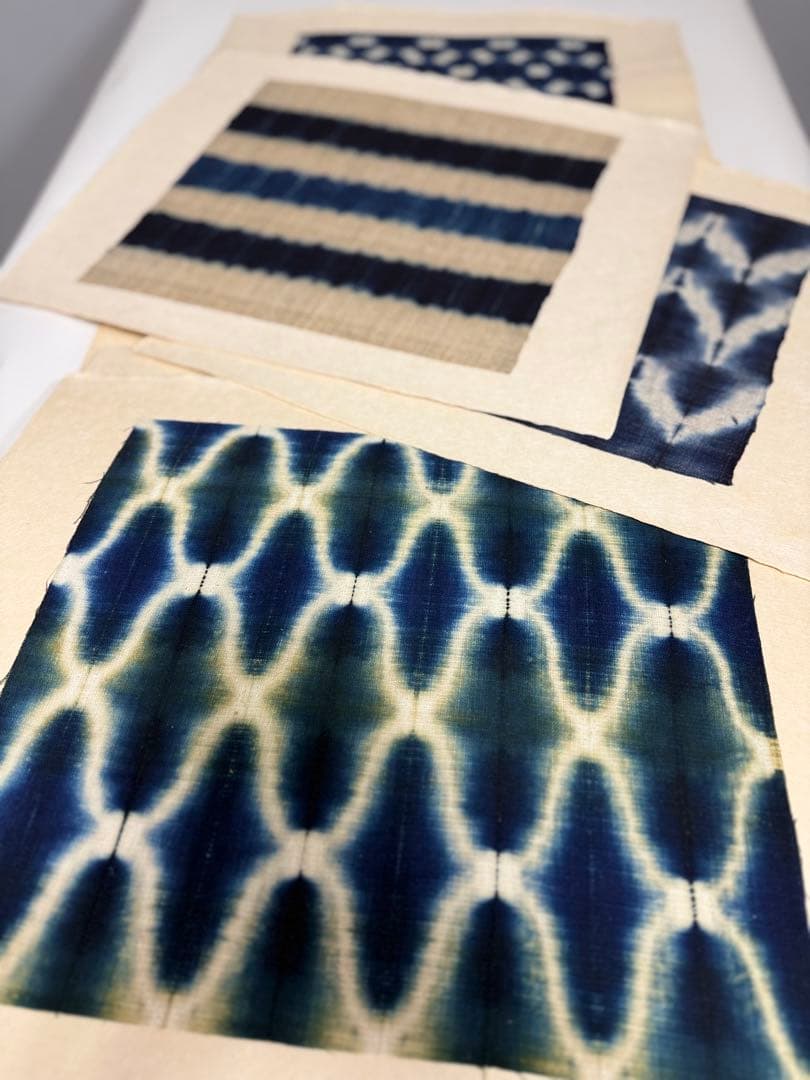 N希少1972年「片野元彦絞集」限定50部 藍染布10枚入 桐箱入 染職人