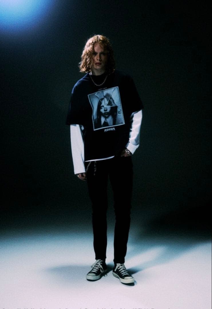 新品☆タグ付き【LADY GAGA】ショートスリーブTEEブラック Ｌ