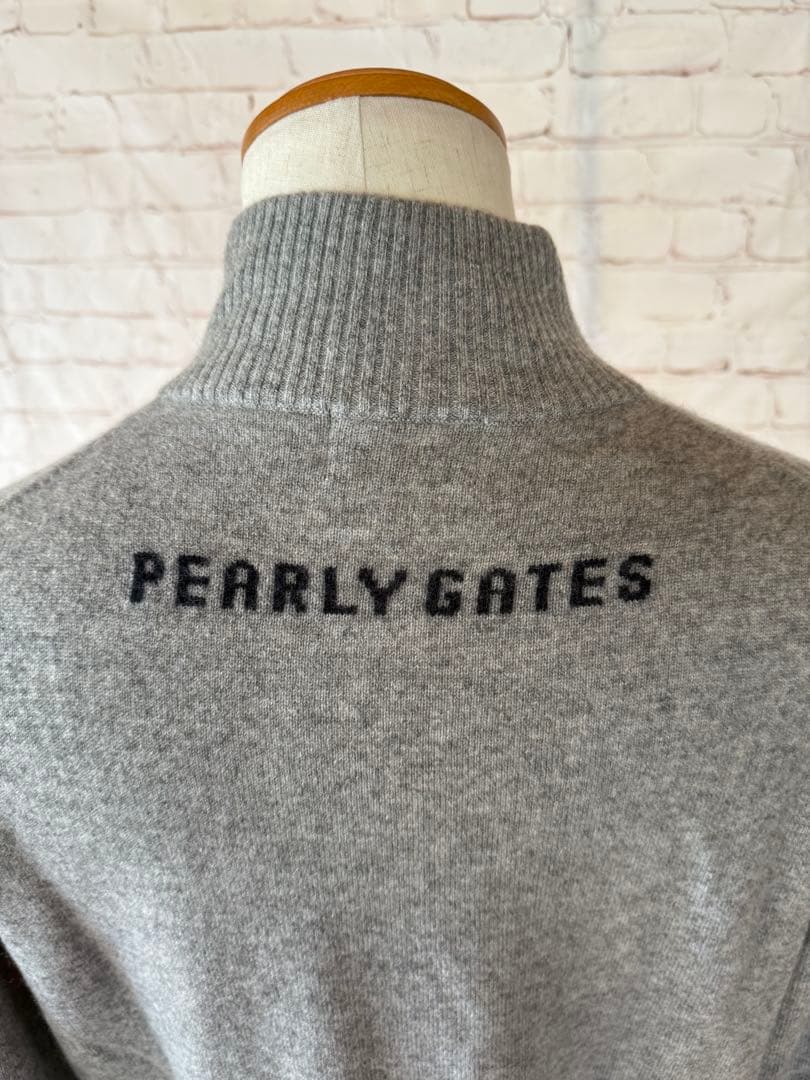 PEARLY GATES グレー ジップアップセーター　カシミヤ　サイズ4