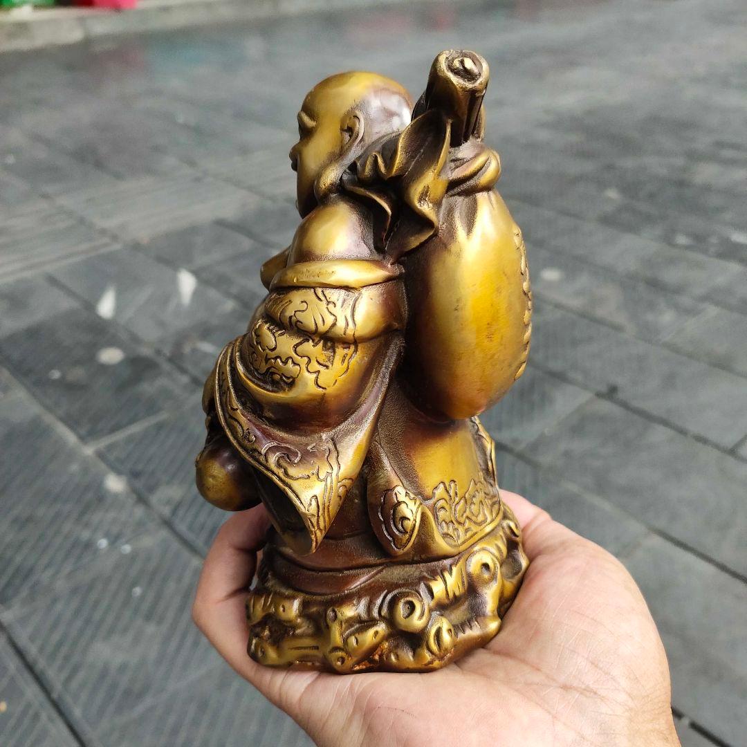 仏教美術 中国 仏像 黄金袋笑仏 弥勒仏像 銅製 銅器