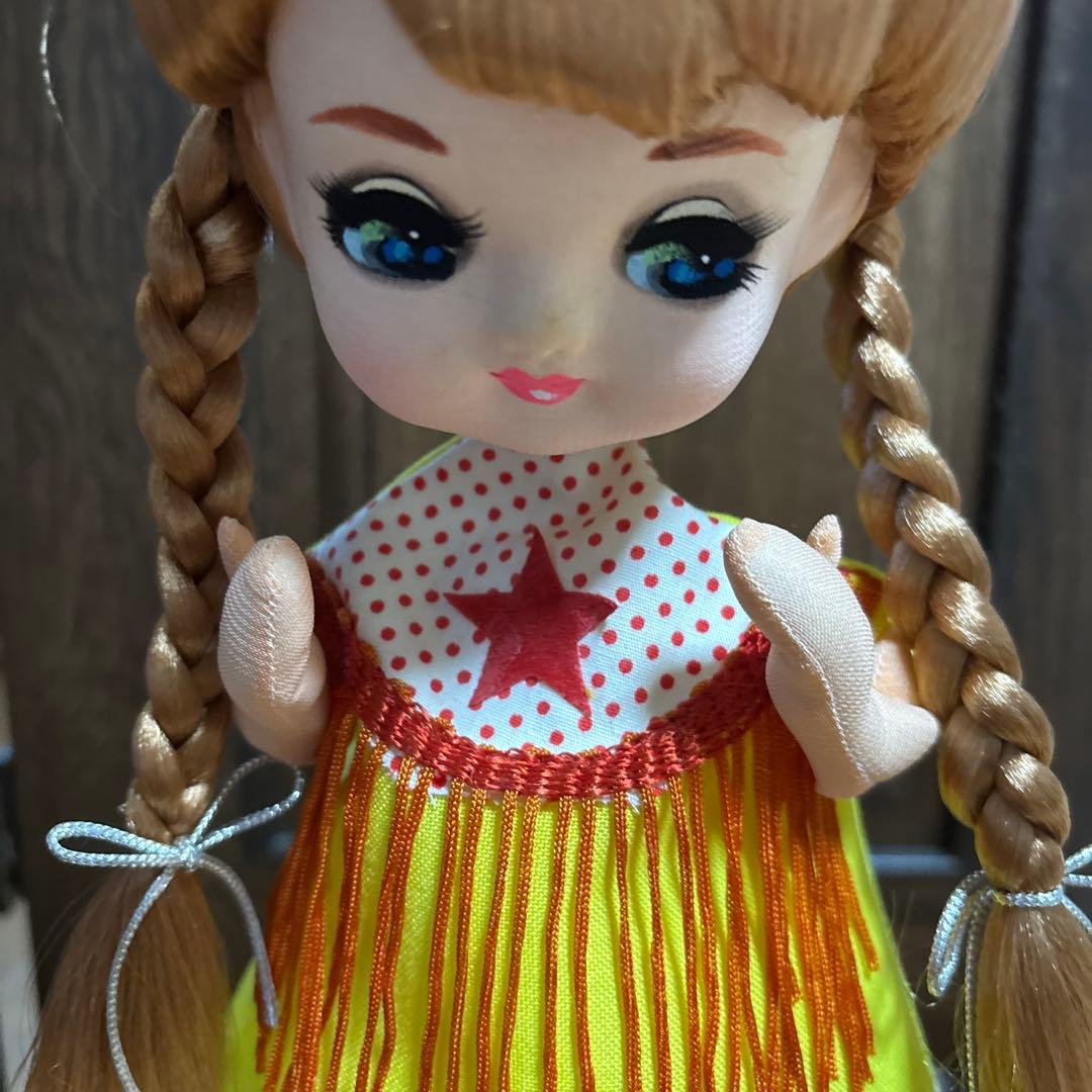 昭和 レトロ ポーズ人形 アンティーク ドール ロングヘア 女の子 飾り ケース