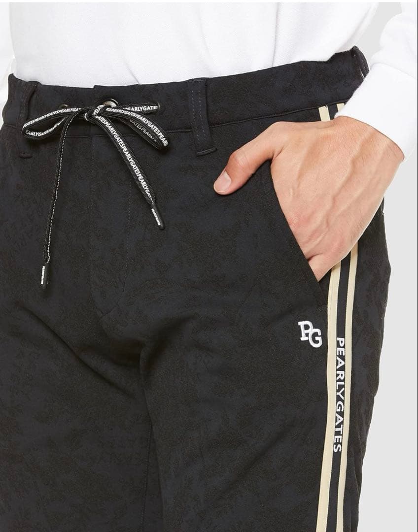 PEARLY GATES ブラック サイドストライプ サイズ4