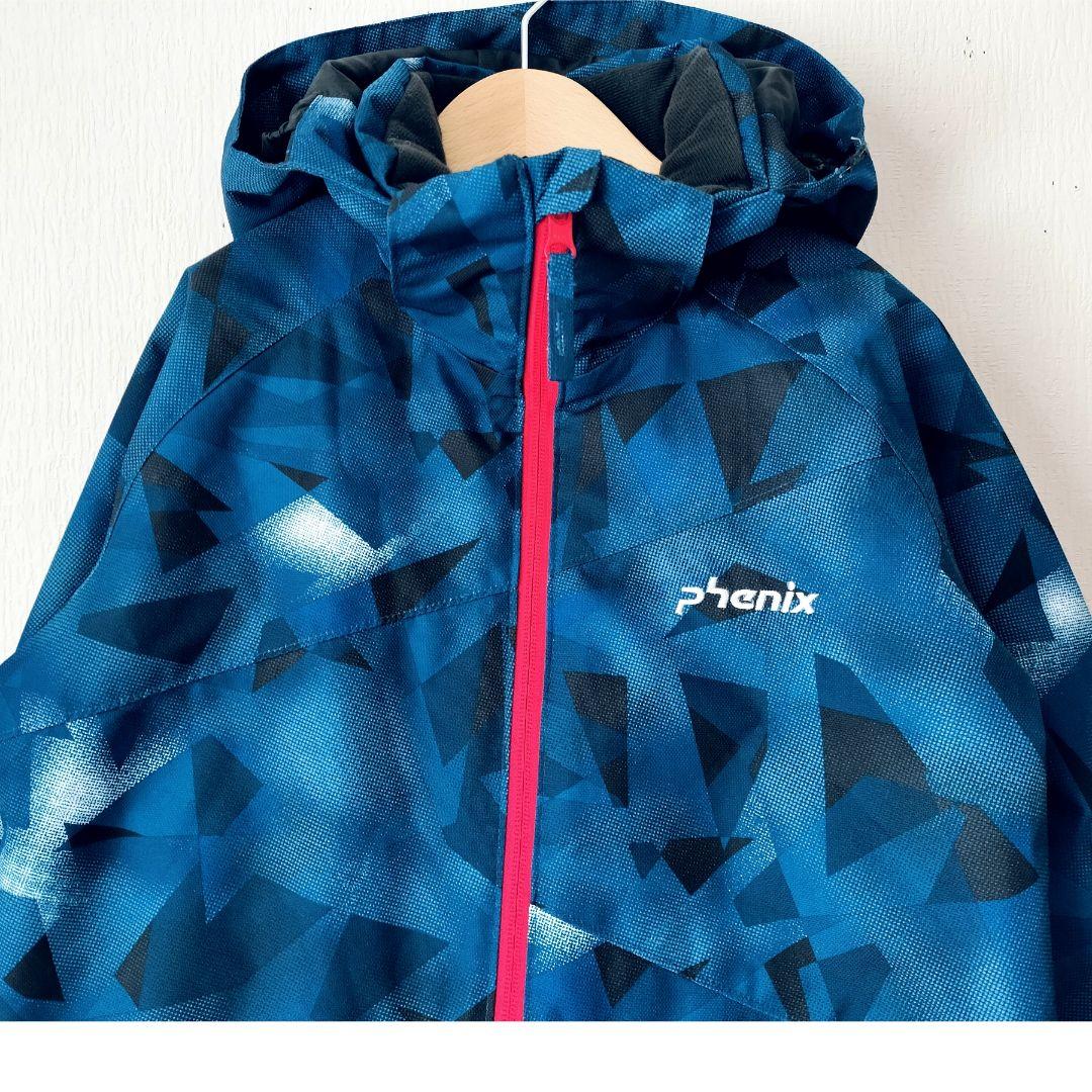 極美品 PHENIX フェニックス スキーウェア 上下150 幾何学 ネイビー
