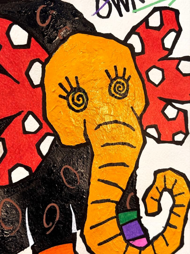 「 焦らない勇気。比べない勇気 」｜絵画 原画 抽象画 絵 動物画 ドローイング