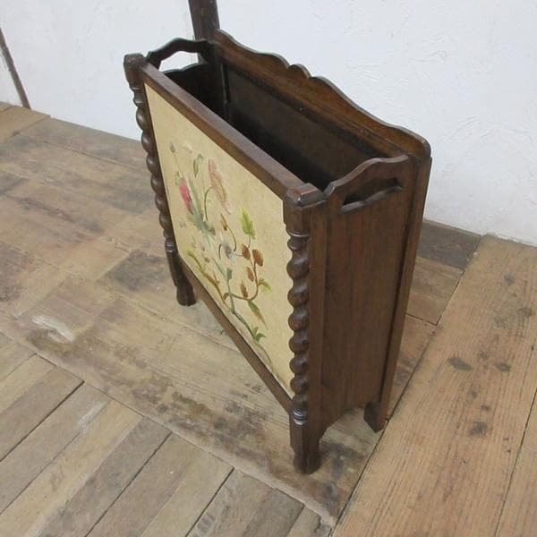 イギリス アンティーク 家具 マガジンラック 新聞/雑誌/楽譜入れ 6037e