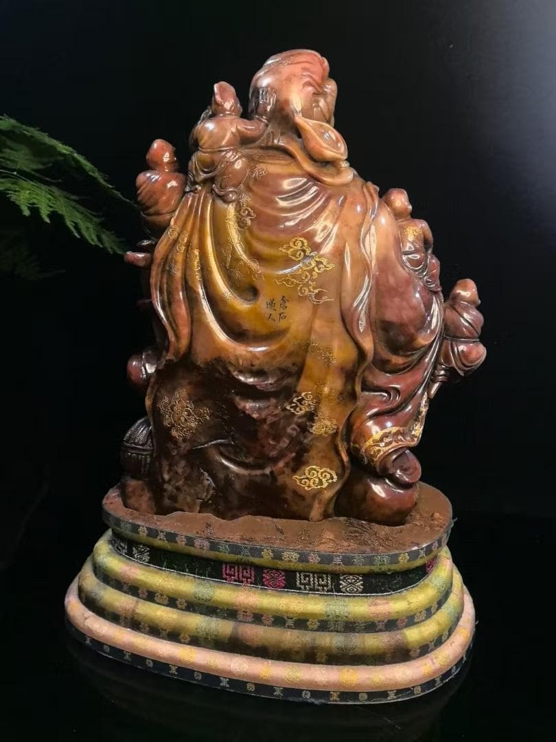 天師鍾馗の印鑑・寿山石极品月尾紫彫り｜宗教美術｜吴昌碩作款｜細密彫｜風水置物