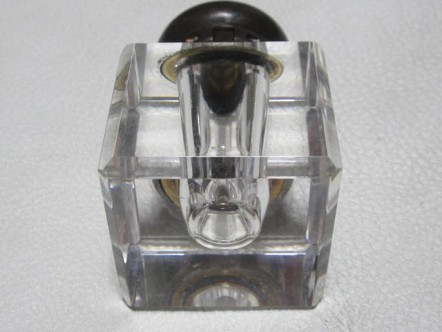 ◆非売品 1970年代！モンブラン クリスタルインクウェル 真鍮製蓋付 インク瓶