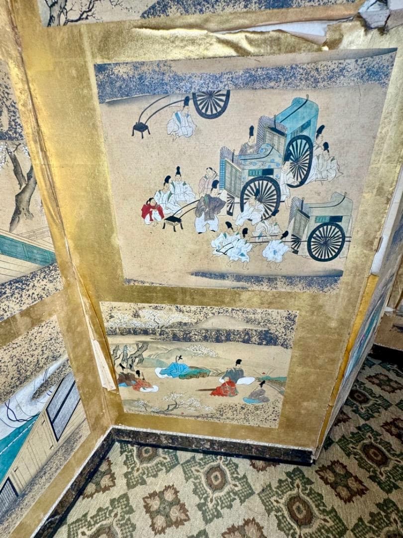 ヴィンテージ屏風 六曲一双 全36図 江戸〜明治 和風美術 2屏風セット