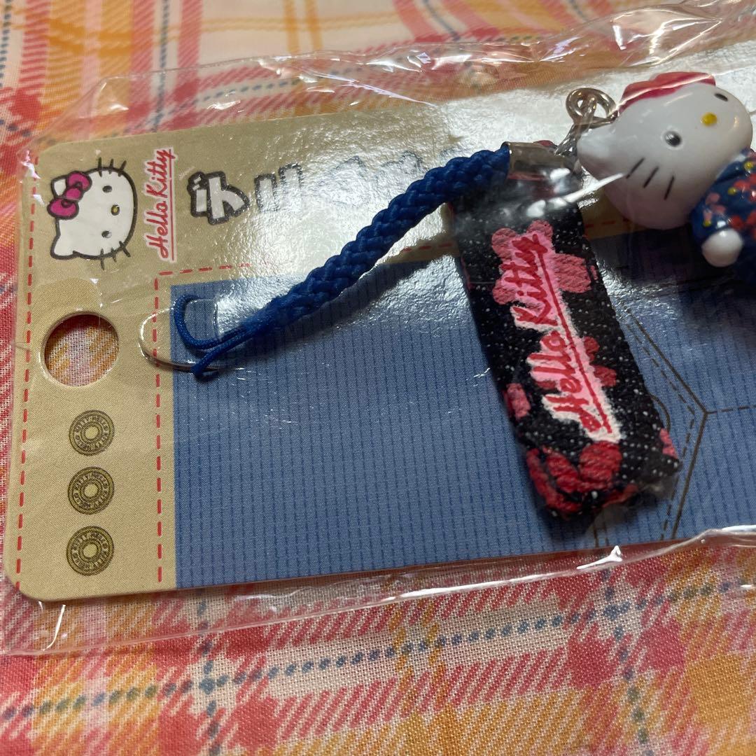ハローキティ デニムネツケストラップ　デニム　根付け　キティ　サンリオ