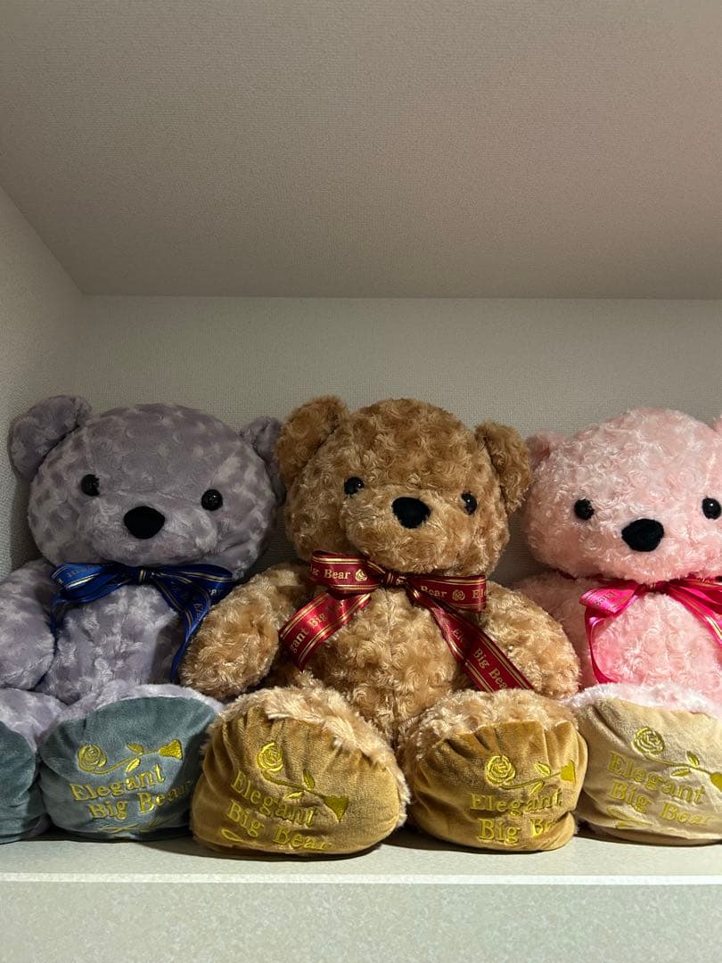 テディベア 3体セット リボン付き