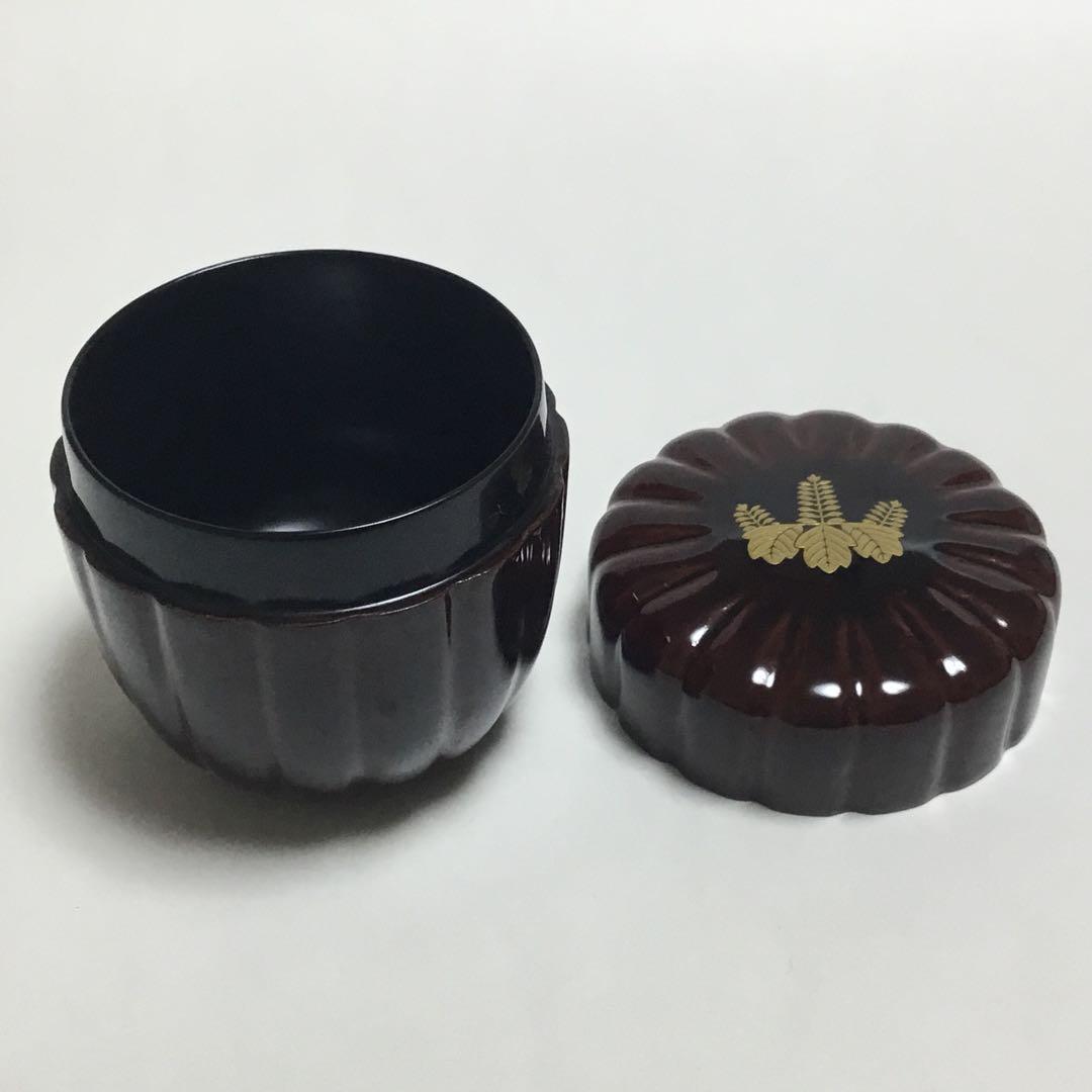 中棗 溜菊型 桐紋 中谷秀斉 茶道具 古物品