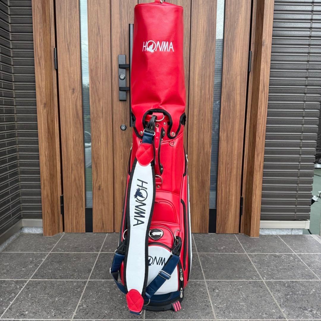 【KAZUKI様】【備品】HONMA キャディバッグ 赤 白
