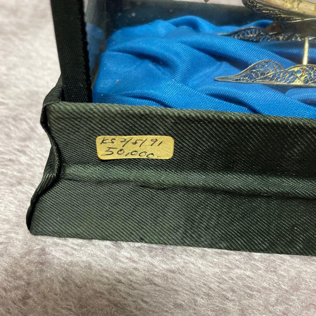 金属製 帆船模型 ガラスケース付き