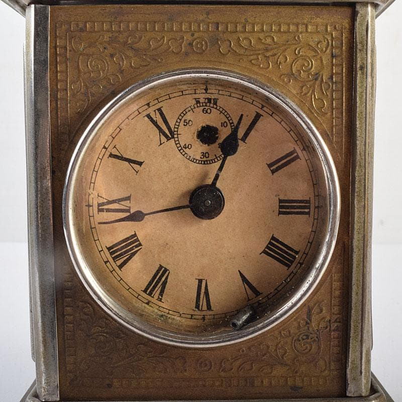 アンティーク　昭和レトロ　謙信洋行　置時計　ゼンマイ式　ジャンク品　VR8849