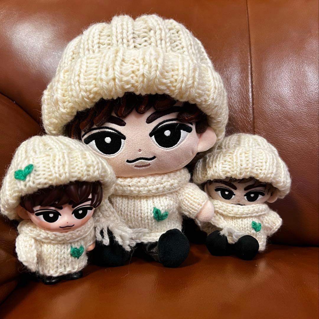 【hir0.to.maron】大小すのチル＆ソフビ用ニットセット黒・緑・赤