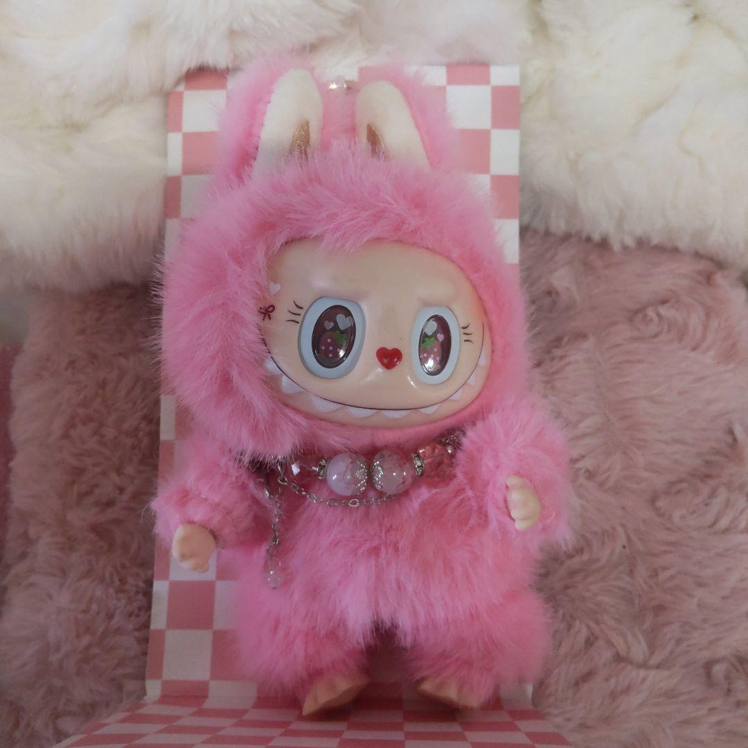 海外限定イチゴZIMOMO♡ぬいぐるみキーホルダー LABUBU♡+。♪