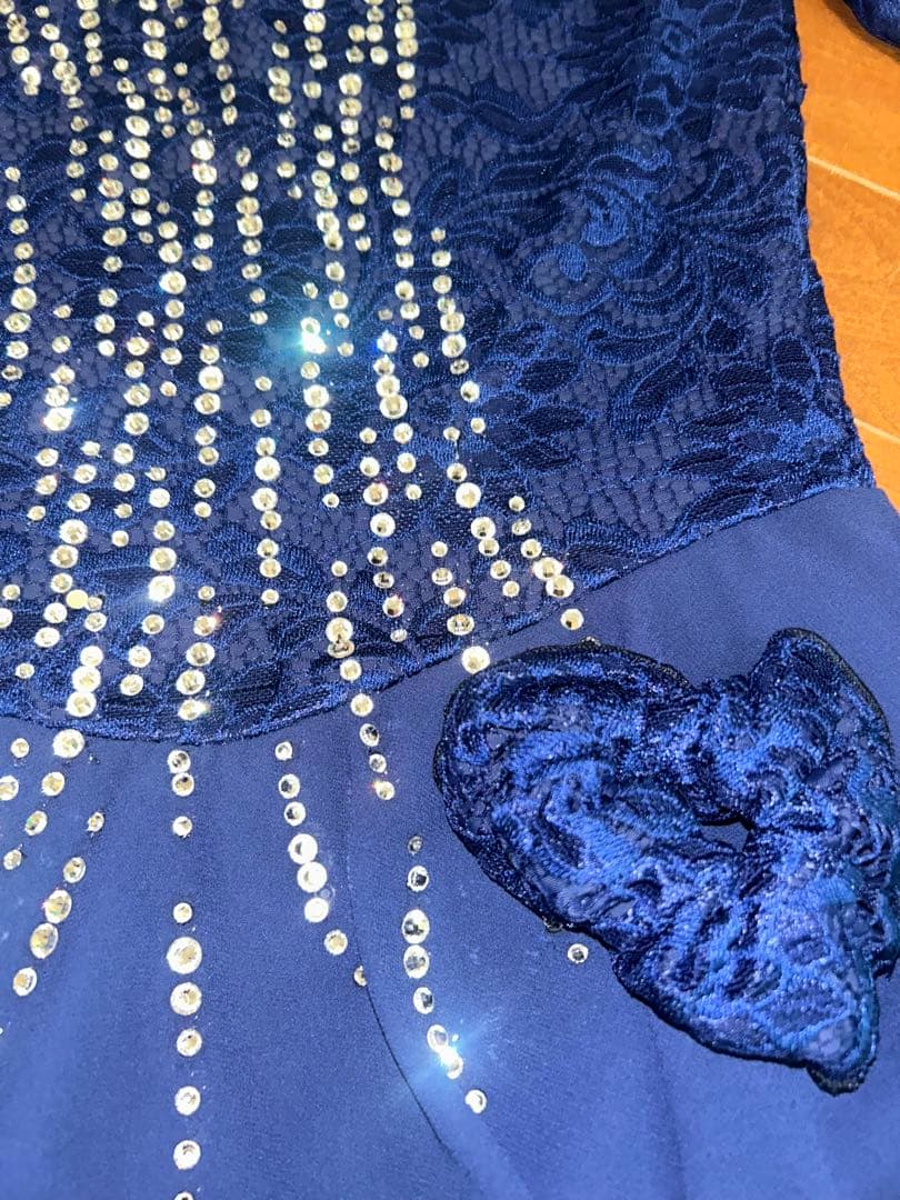 最終値下げ！ネイビー ビーズ装飾 ダンス、フィギュアスケート衣装