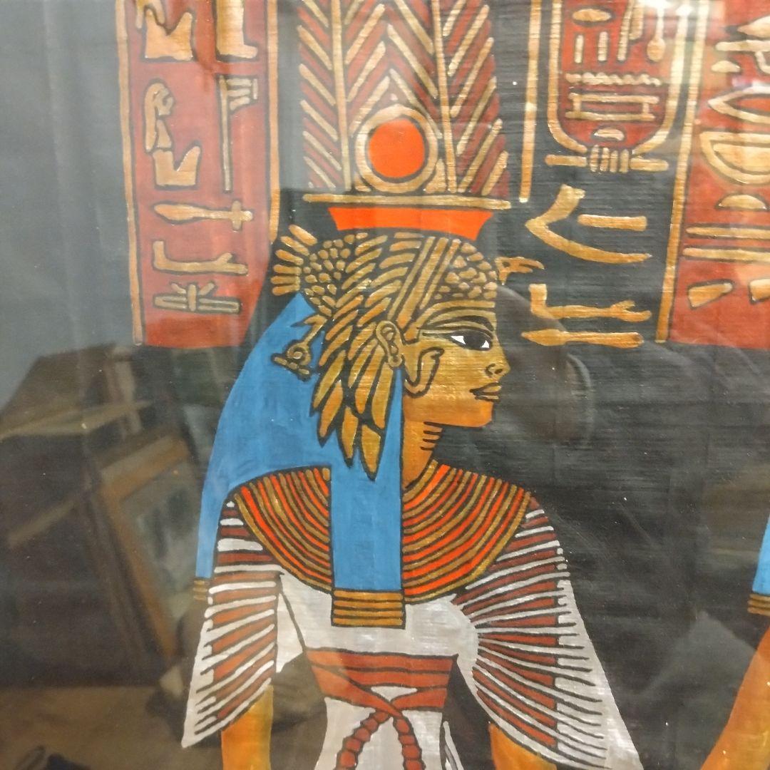 《値下げOK》大型額装 エジプト パピルス画 額装済 S.Ghariib