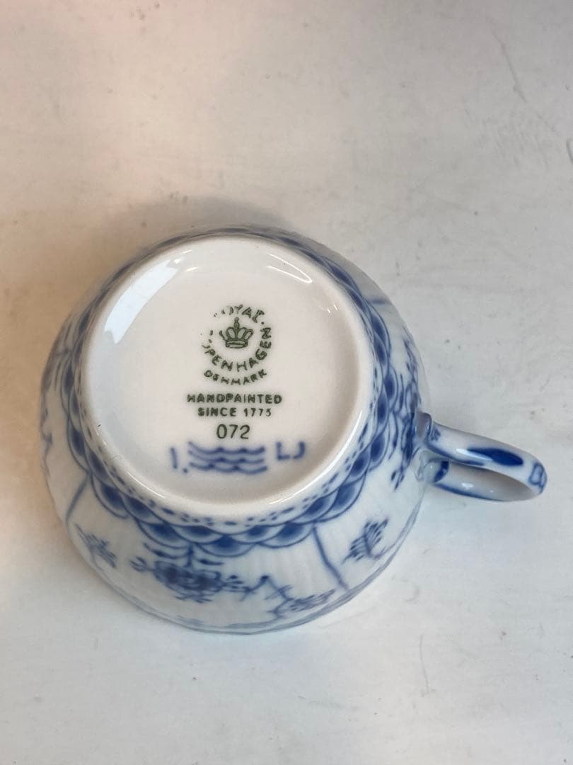 ロイヤルコペンハーゲン ブルーフルーテッド フルレース デミタスカップ＆ソーサー