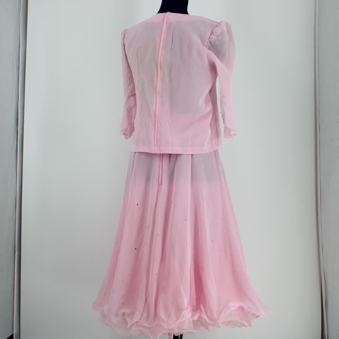 【美品社交ダンス衣装】上下セット トップス スカート U:NA かわいい 可愛い