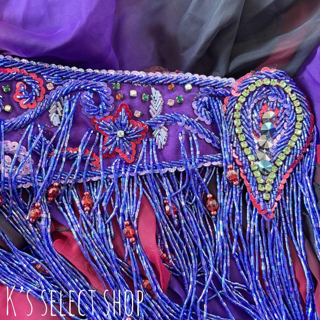 【MAY】トルコ製 ベリーダンス 衣装 フレアスカート パープル