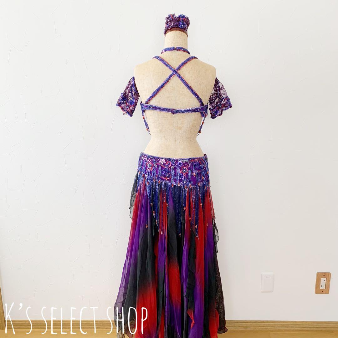 【MAY】トルコ製 ベリーダンス 衣装 フレアスカート パープル