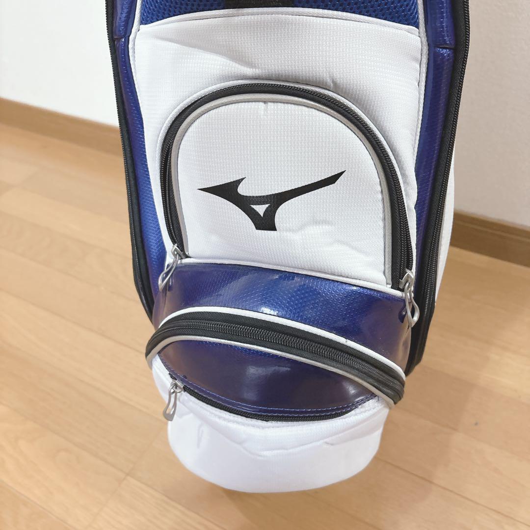 K432 MIZUNO キャディバッグ 白 青