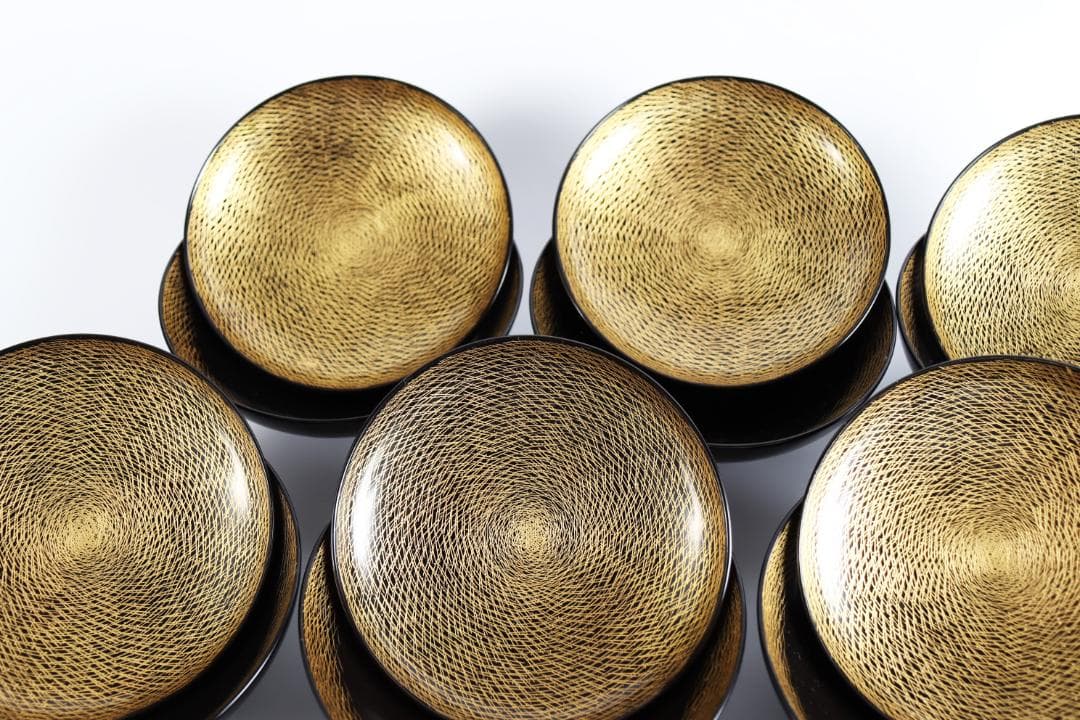 輪島塗 松葉沈金 煮物椀 十客 共箱