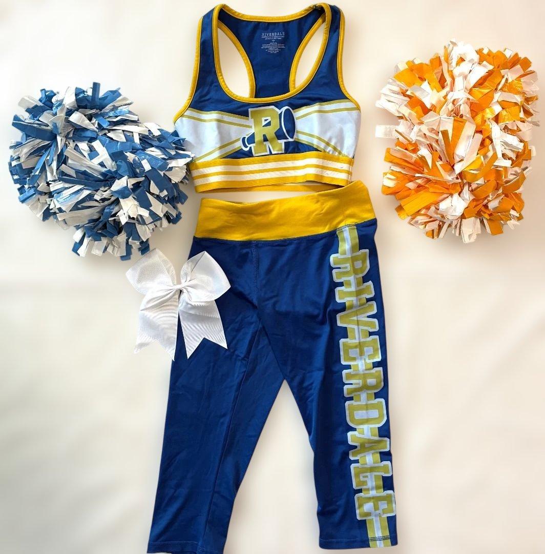 DALE チアリーディングウェア 上下セット ボンボン リボン