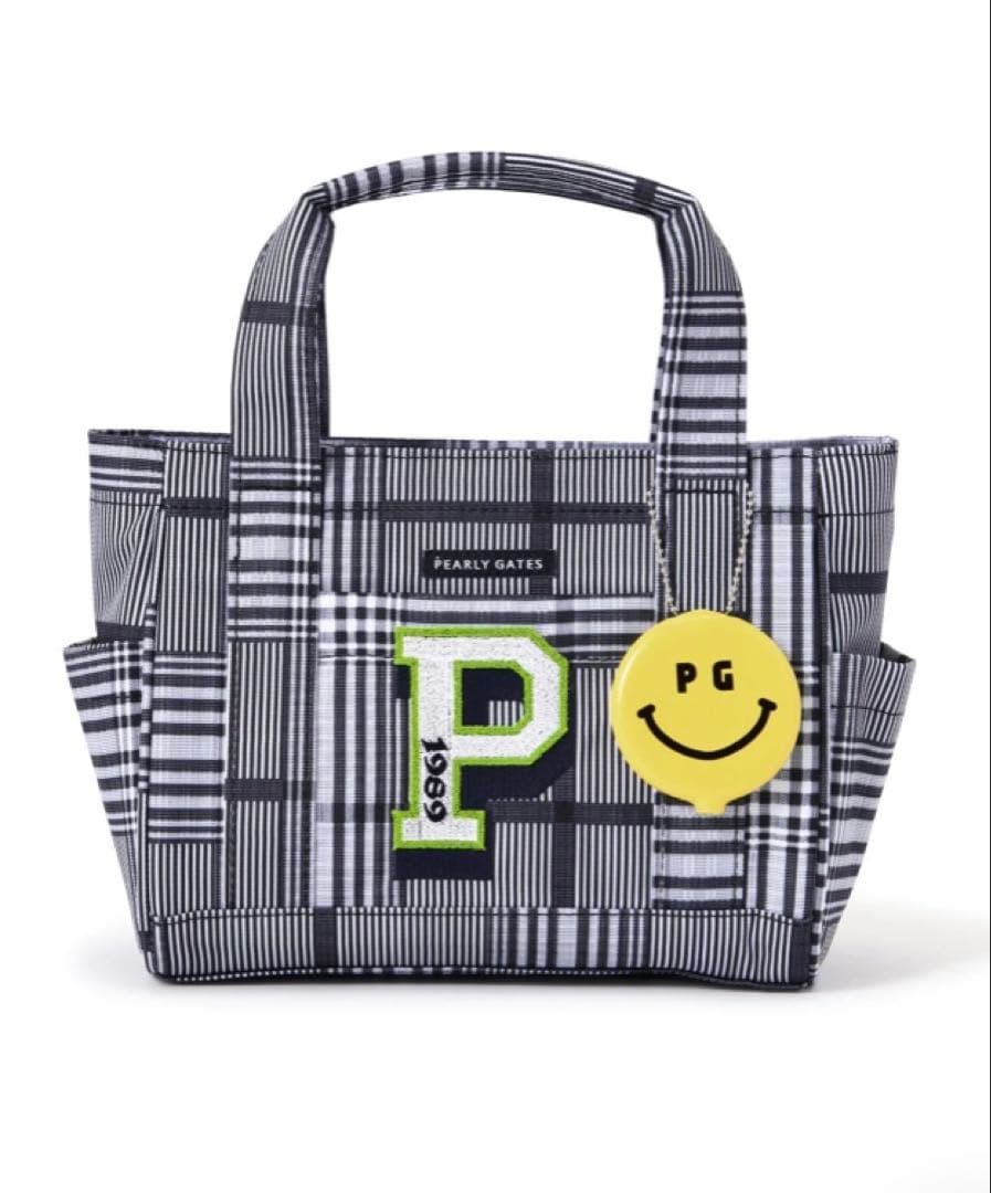 新品　パーリーゲイツ　SMILEチャーム付き チェック柄カートバッグ