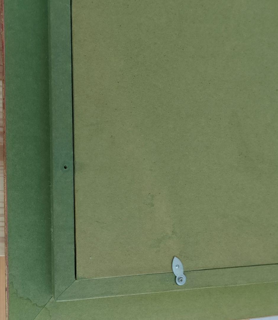 赤富士 水口新一　油彩画 金色フレーム付き