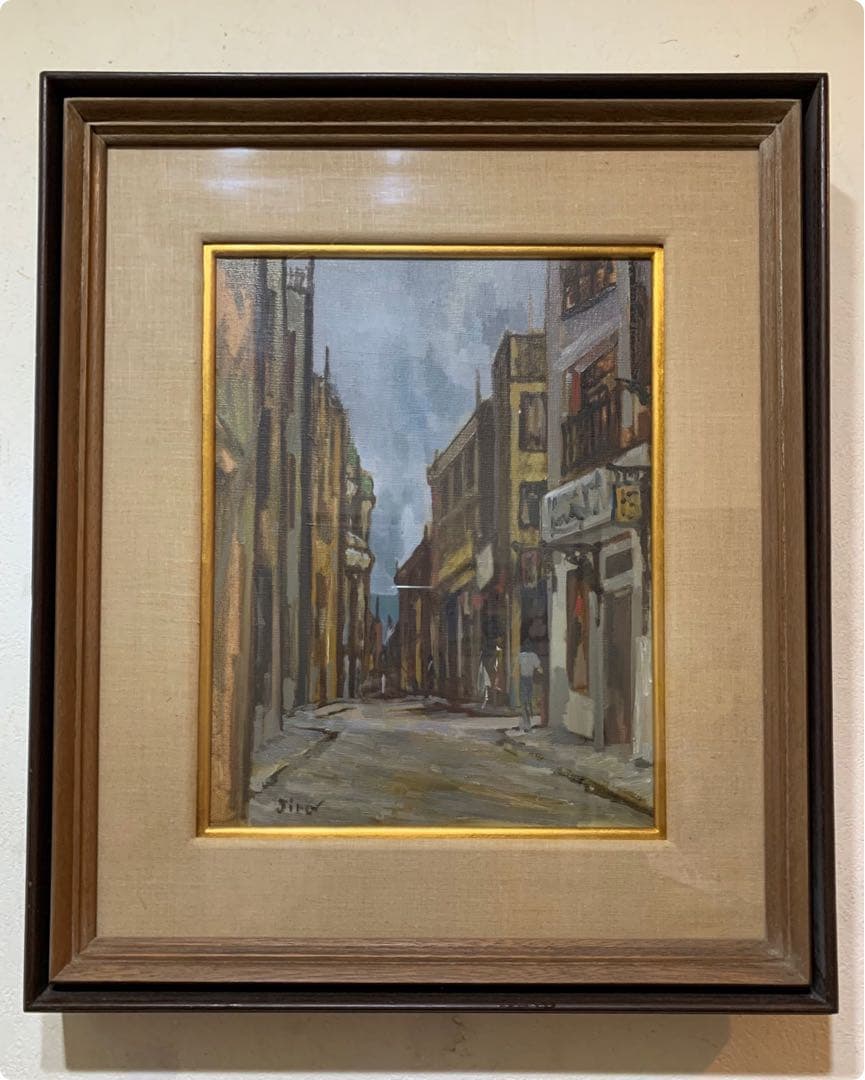 絵画　油彩肉筆画　真作　小林二郎『神戸の夏』F6 1962年作